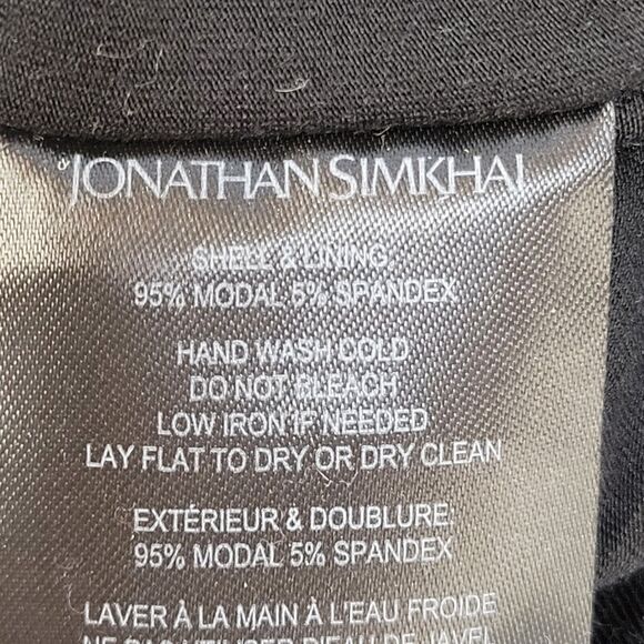 Jonathan Simkhai Ruched Bodycon Midi Dress Size Small Black Modal Cut Out - Picture 9 of 9